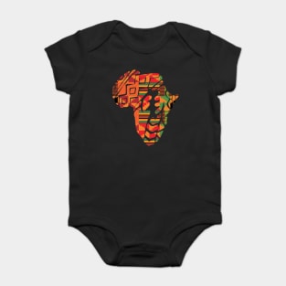 Africa Map, Kente Pattern, Gye Nyame Symbol Baby Bodysuit